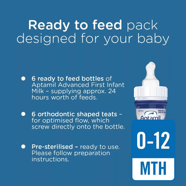 Aptamil Advanced infant formula milk liquid starter pack 6 x 70ml - British product