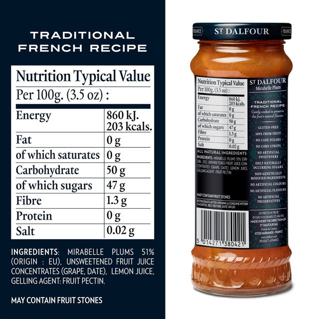 St Dalfour Mirabelle plum fruit spread 284g (British brand)