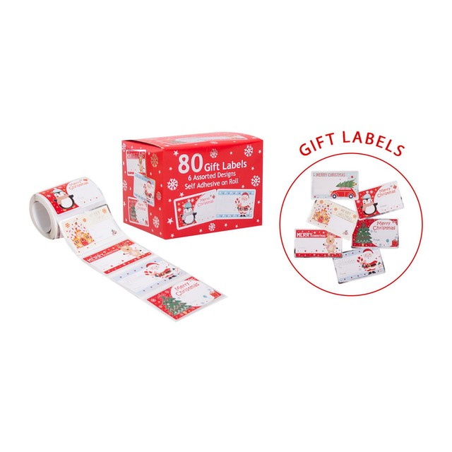 RSW International Christmas gift labels assorted designs 80 labels, imported from the UK