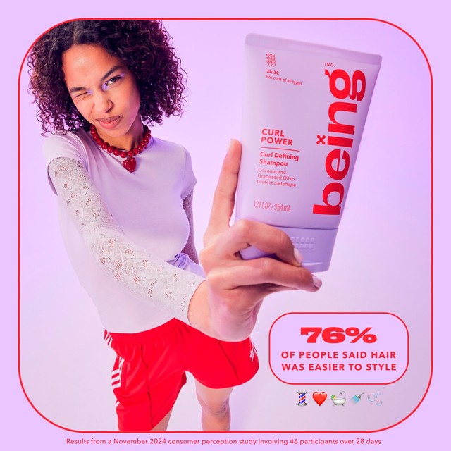 Being CURL POWER shampoo for defining curls, UK version