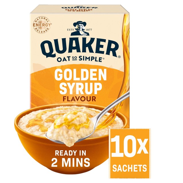 Quaker golden syrup porridge sachets 10 sachets, imported from the UK