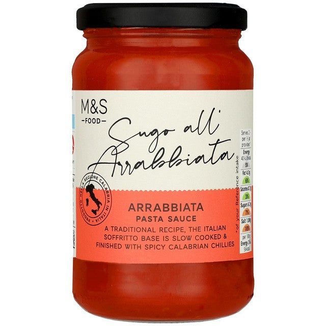 M&S Arrabbiata pasta sauce 340g, imported from the UK