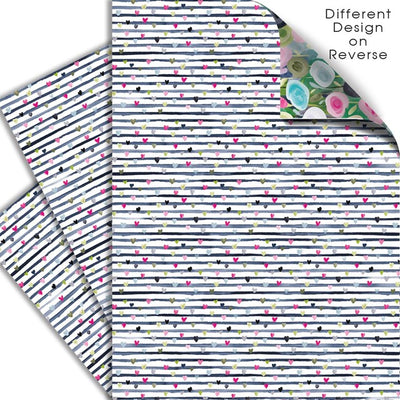 Deva Designs Blooming Blush doppelseitige Geschenkpapierbögen, 3er-Pack
