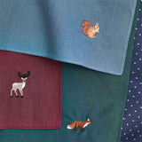 M&S dark burgundy pure cotton handkerchiefs woodland designs, imported from the UK