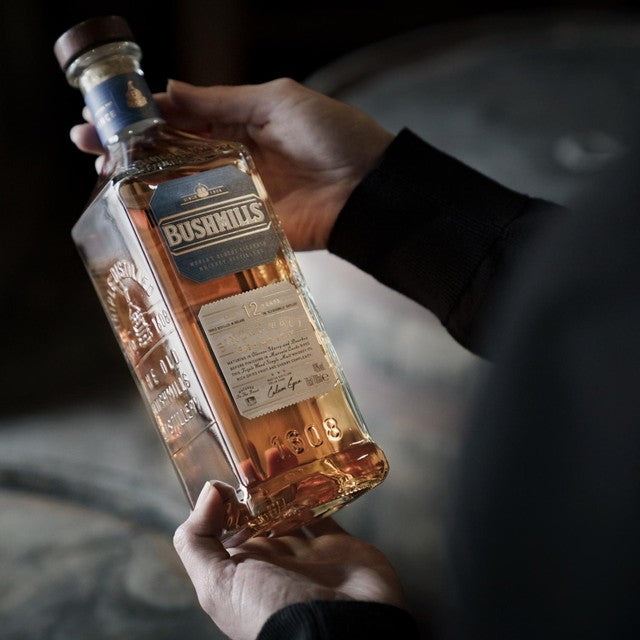 Bushmills 12 Year Old Irish single malt whiskey, imported from the UK