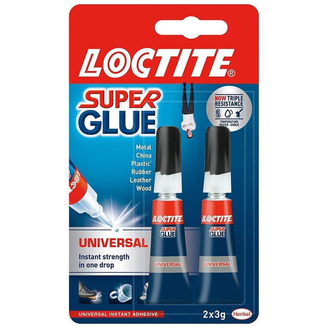 Loctite super glue liquid pack of 2 tubes, UK version