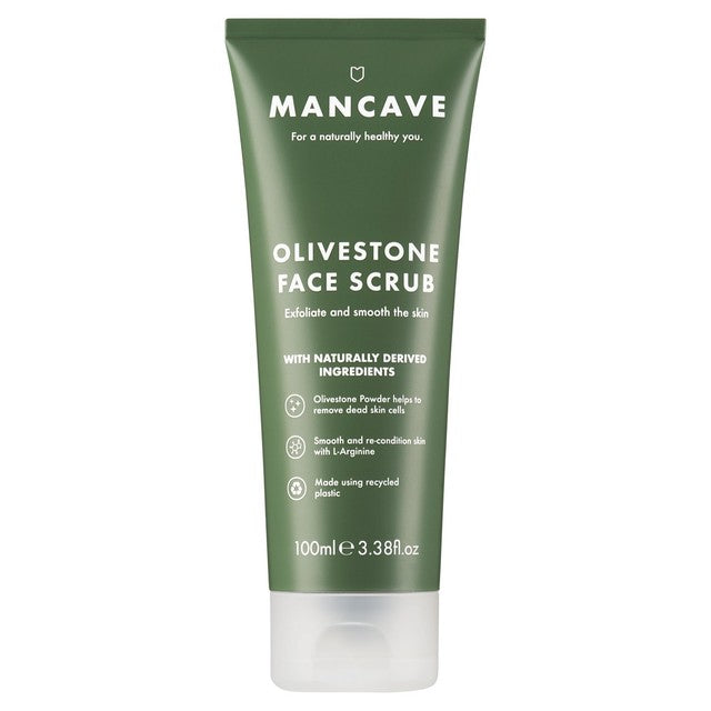 ManCave olive stone face scrub 100ml, imported from the UK