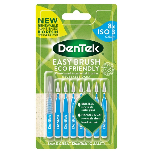 DenTek eco interdental brushes ISO 3 8 pack - British product