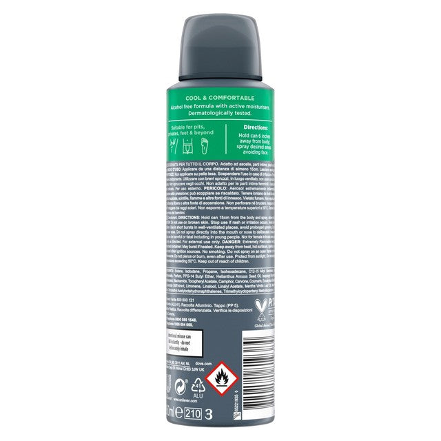 Dove Men+ whole body deodorant spray Bamboo & Aloe, imported from the UK
