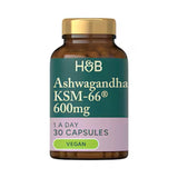Holland & Barrett Ashwagandha KSM-66 600mg supplement 30 capsules, UK version