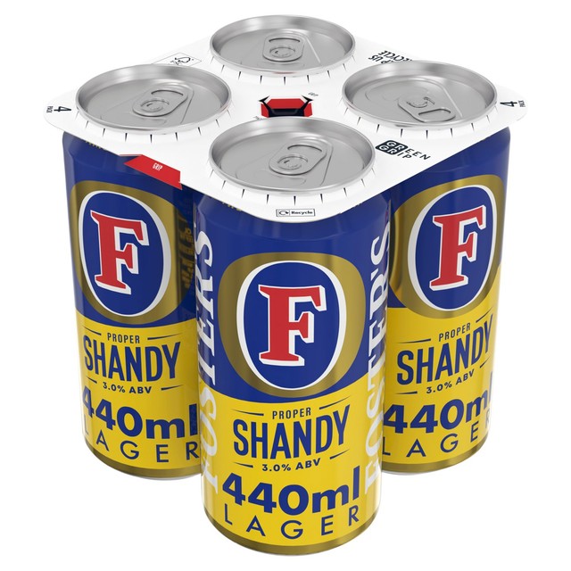 Foster's Proper Lager Shandy beer 4 x 440ml - British product