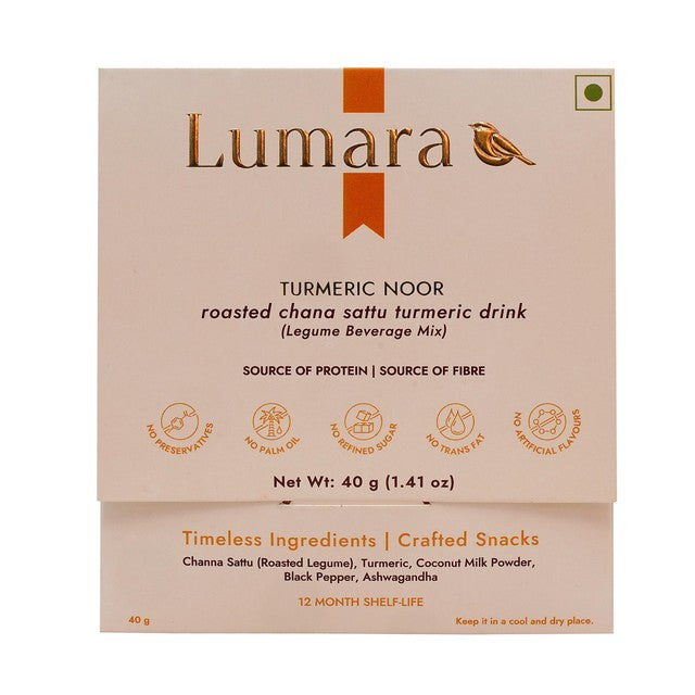 Lumara Turmeric Noor roasted chana sattu drink powder 40g, UK version