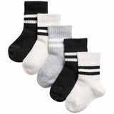 M&S unisex cotton baby socks black 0-6 months 5-pack, imported from the UK
