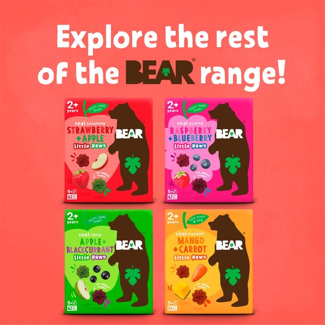 Bear Paws Apple Blackcurrant fruit snacks multipack - British product