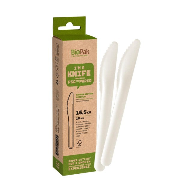 BioPak white paper knives 10 pack - British product