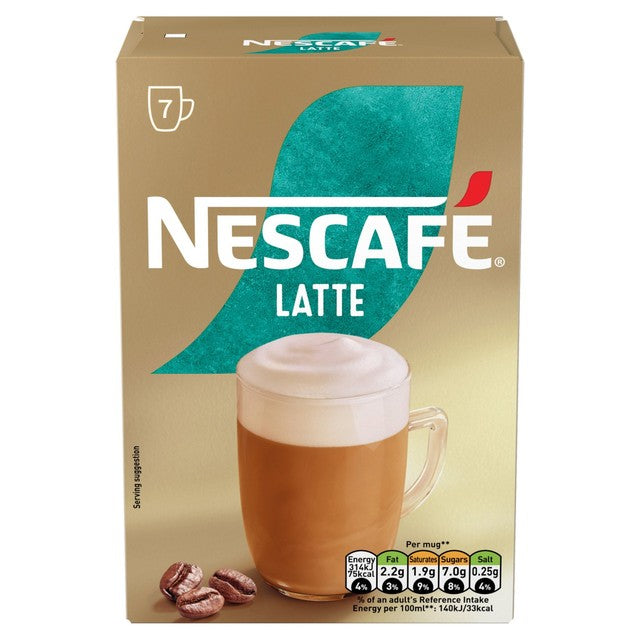 Nescafe Gold Latte instant coffee 7 sachets, imported from the UK