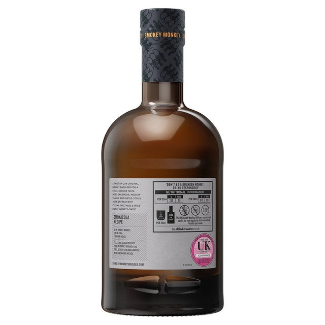 Monkey Shoulder Smokey Monkey peated blended malt Scotch whisky 70cl, imported from the UK