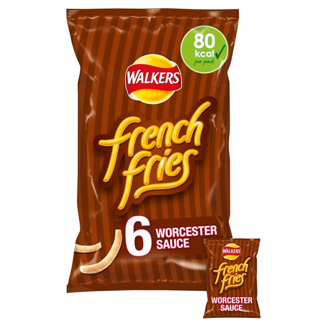 Walkers French Fries Worcester Sauce crisps 6x18g, imported from the UK