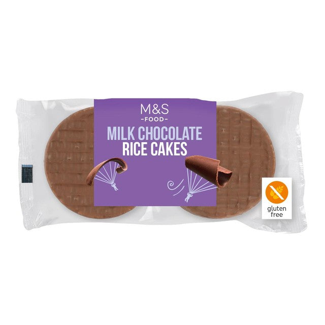 M&S Belgian milk chocolate rice cakes 102g, imported from the UK