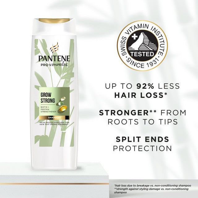 Pantene Grow Strong Shampoo with bamboo and biotin 400ml, imported from the UK