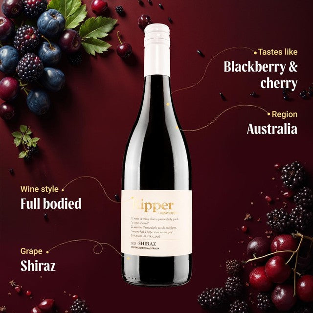 Virgin Wines Ripper Shiraz red wine, Australian vintage (British brand)