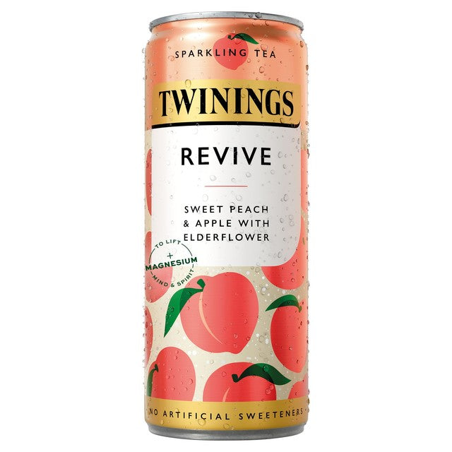 Twinings Sparkling Tea Revive peach apple flavour can (British brand)