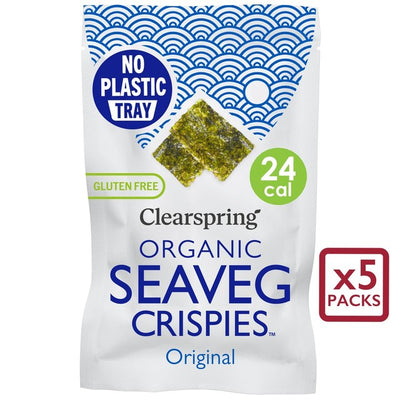 M&S Clearspring Organic Seaveg Crispies Original Seaweed Snack 5 x 4g Multipack- Buy online at McGrocer