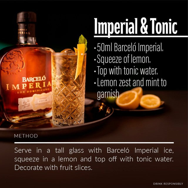 Barcelo Imperial dark rum bottle 70cl - British product