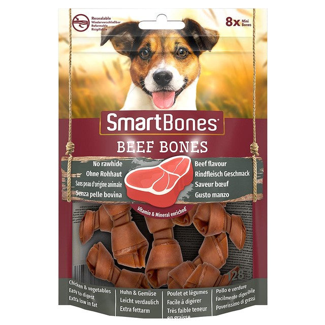 SmartBones beef dog treats 128g (British brand)