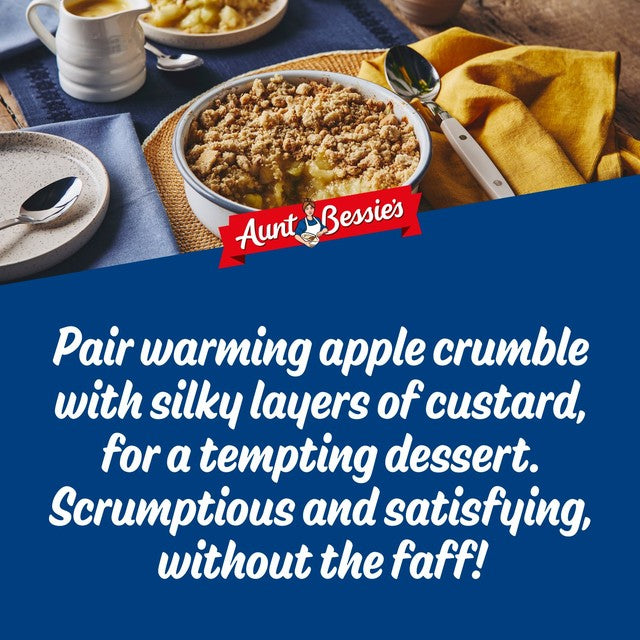 Aunt Bessie's apple crumble dessert - British product