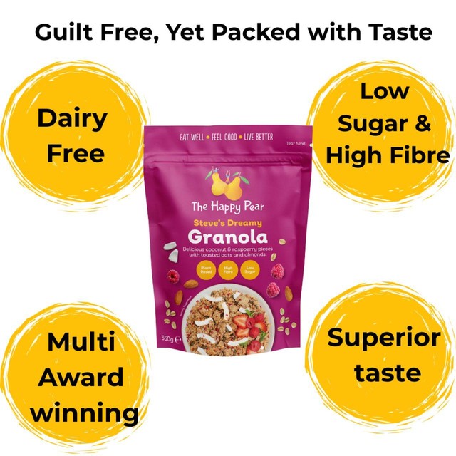 The Happy Pear granola with coconut and raspberry 350g (British brand)