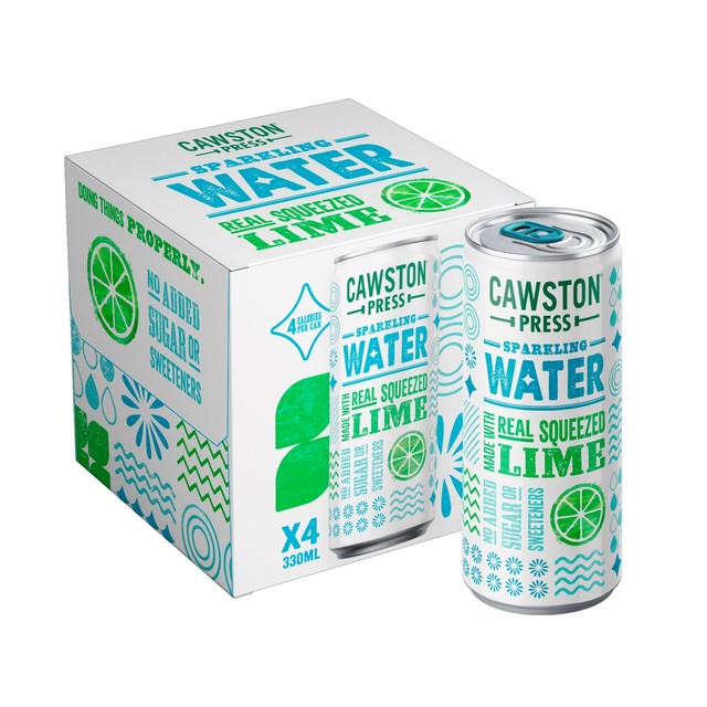 Cawston Press Lime Sparkling Water, imported from the UK