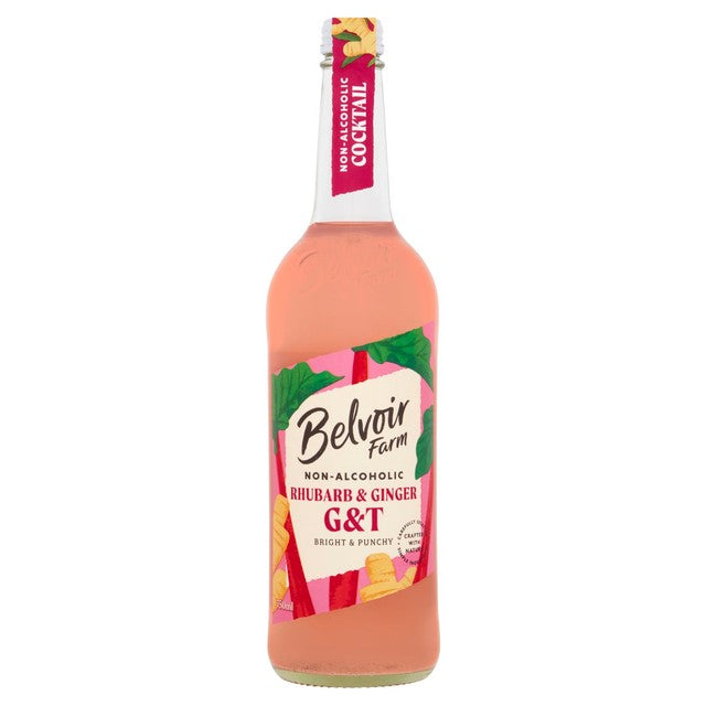 Belvoir non-alcoholic Rhubarb & Ginger G&T sparkling drink 750ml - British product