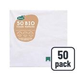Duni white compostable paper napkins 50 per pack (British brand)