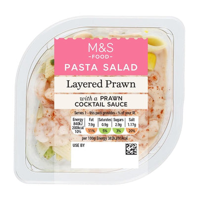 M&S Garnelen-Schichtsalat mit Cocktailsauce, verzehrfertiger Salat, 220 g