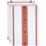 M&S terracotta striped tea towels 3 pack, imported from the UK