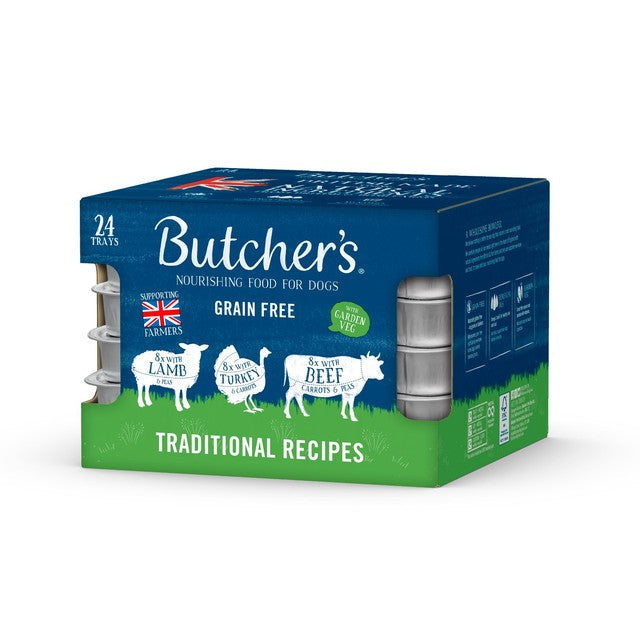 Butcher's dog food trays mixed varieties 24x150g - British product
