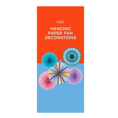 M&S M&S Rainbow Hanging Paper Fan Decorations 5 per pack- Buy online at McGrocer