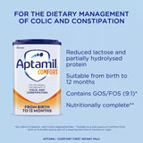 Aptamil Comfort baby milk formula tin - British product