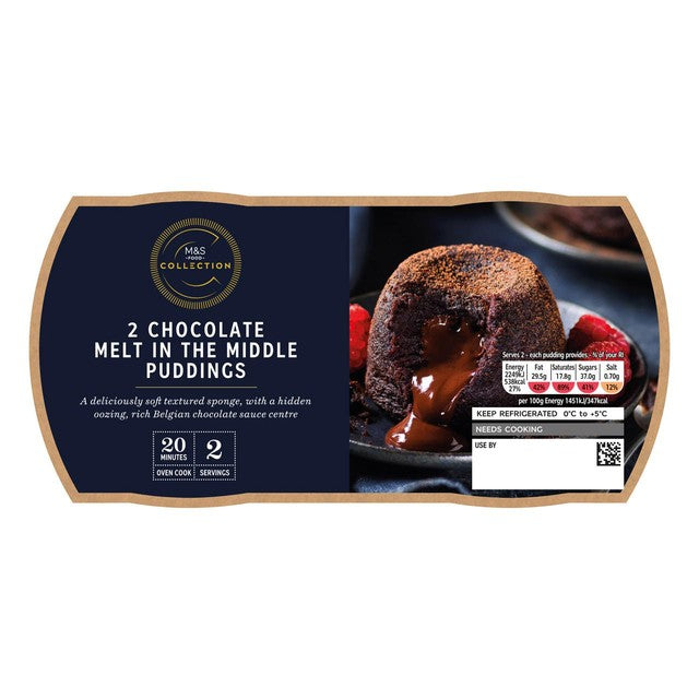 M&S chocolate melt in the middle puddings 310g, imported from the UK