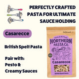 Northern Pasta Casarecce dry pasta 450g, imported from the UK