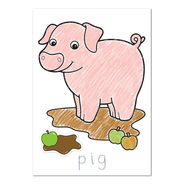 Orchard Toys Farmyard Sticker Colouring Book A4 Size, imported from the UK