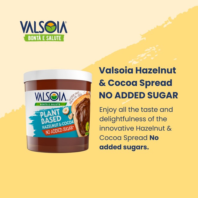 Valsoia hazelnut spread no added sugar 200g, UK version