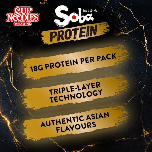 Nissin Soba Protein classic instant noodles pot, UK version