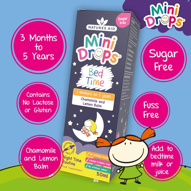 Natures Aid Bed Time Drops 50ml, imported from the UK