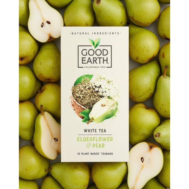 Good Earth white tea elderflower and pear teabags 15 count, UK version