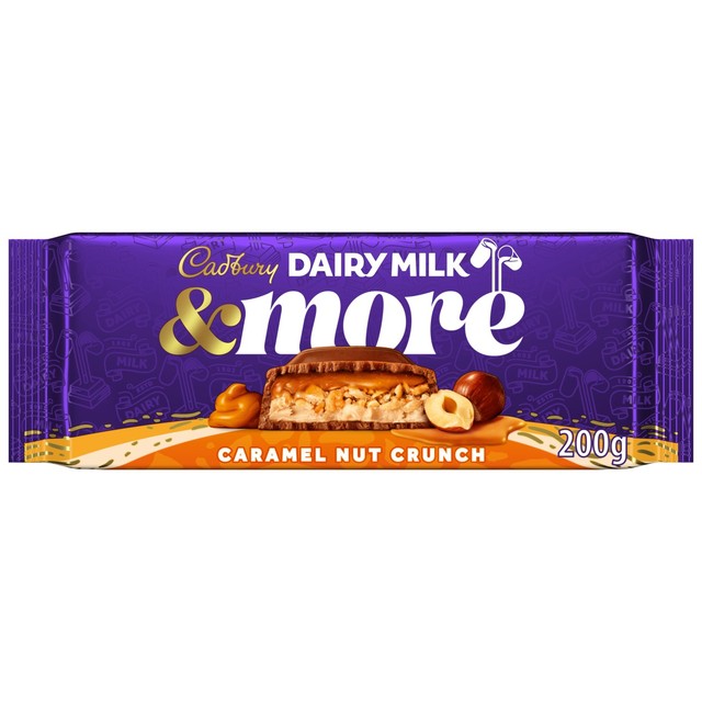 Cadbury milk chocolate bar caramel nut crunch 200g - British product