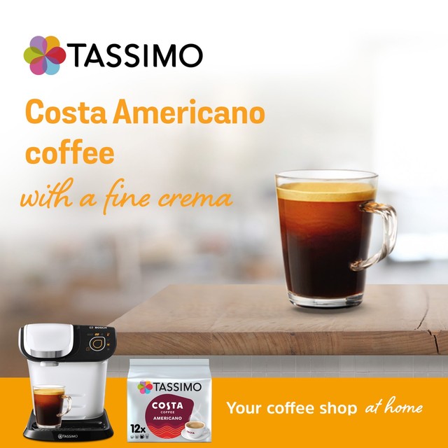 Tassimo Costa Americano coffee pods 12 pack (British brand)