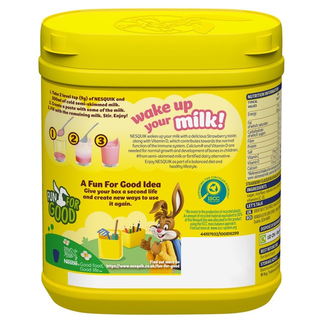 Nesquik strawberry milkshake powder 500g, imported from the UK