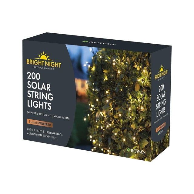 Bright Night solar string lights 200 LED warm white - British product